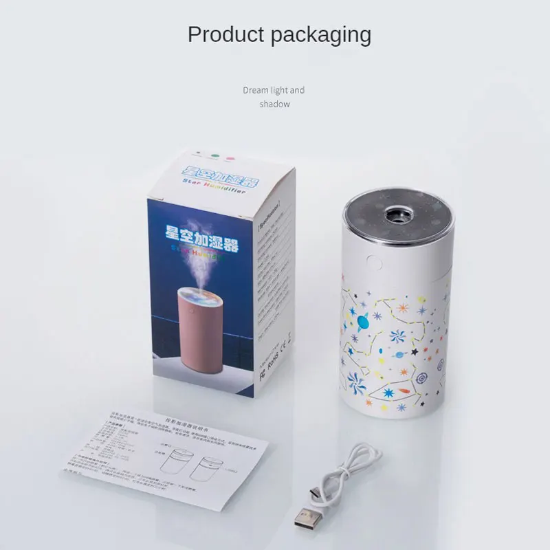 Hogar Proiettore vuoto Umidificatore USB Mini LED Atmosferica Star Forniture per auto Umidificatore portatile per piccole auto Casa Camera da letto creativa