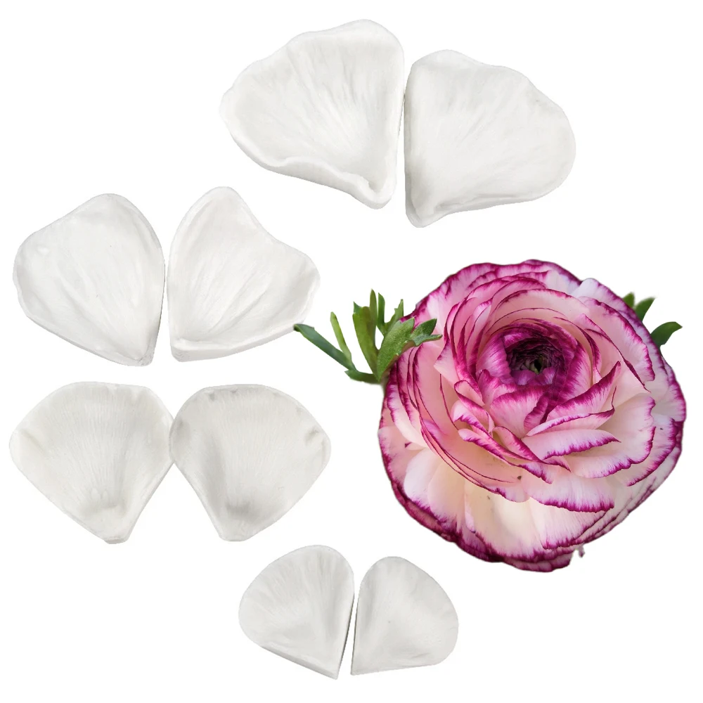 Buttercup Peony Petal Flower Leaves Veiners Molde Silicon for Baking Cake Decorating Tool Fondant Sugar Handmade Baking Supplies