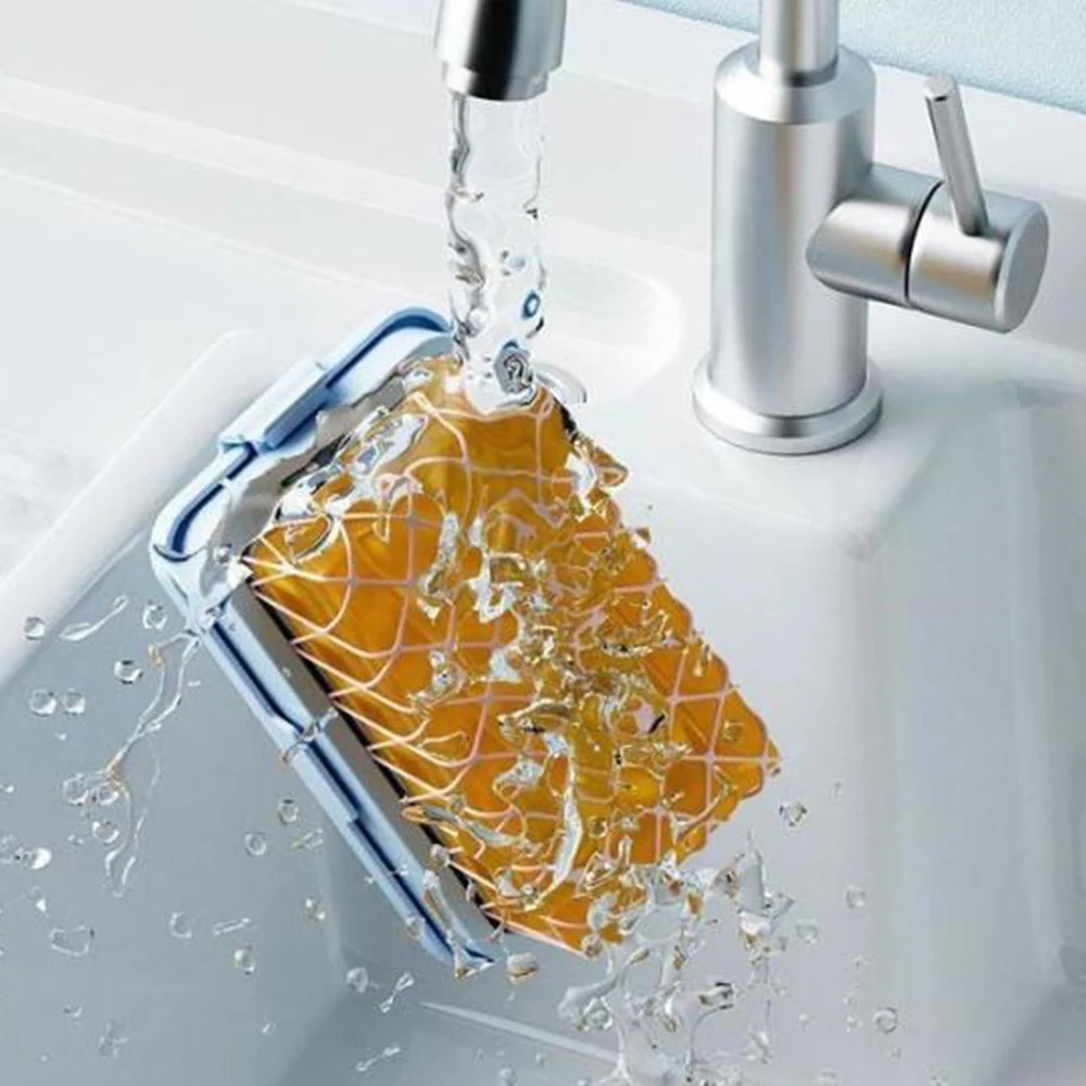 Soap Container Elastic Mesh Household Soap Dish Tray Travel Portable Non Slip Multifunctional Soap Holder Bathroom Accessories