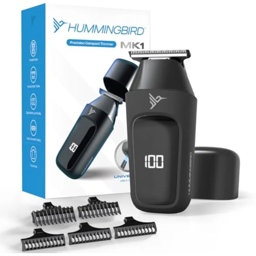 

MK1 Compact Trimmer Portable Electric Beard and Body Hair Trimmer for Men Cordless USB-C Rechargeable Face and Body Groomer Tra