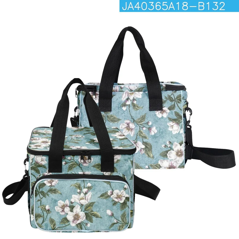 Classic Popular Cool picnic Crossbody Camellia sinensis More Big Lunch Bag 3D Print Thermal insulation Food Handbags Ice Bags