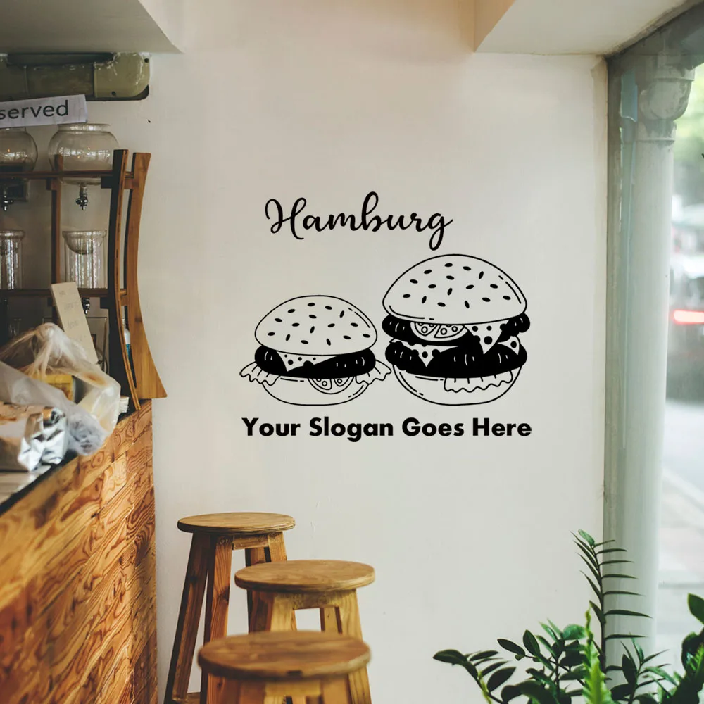 Autocollant mural personnalisé avec texte, excellent motif de hamburger, amovible, pour salon, les meilleurs cadeaux de noël, 1 pièce