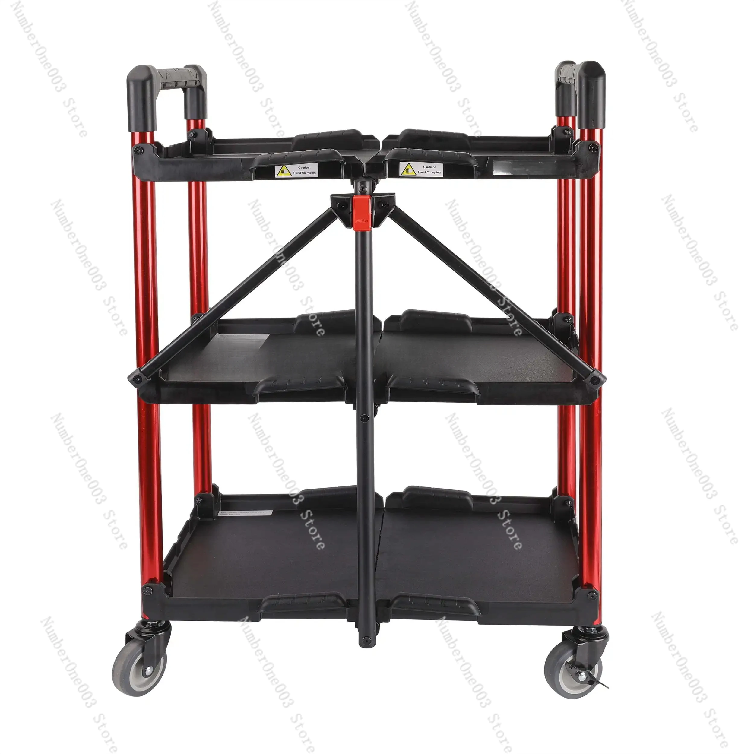 Collapsible 3-Shelf Utility Tool Cart