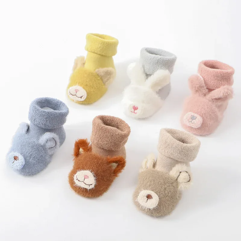 

Autumn/Winter Thickened Cartoon Baby Socks Cotton Non-slip Baby Floor Socks Baby Socks Wool Circle for Children