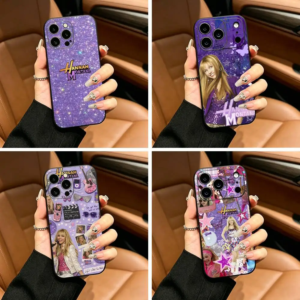 

HM Hannah M-Montana Phone Case For iPhone 17,16,15,14,13,12,11 Pro Max,16Plus,XS Soft Black Cover