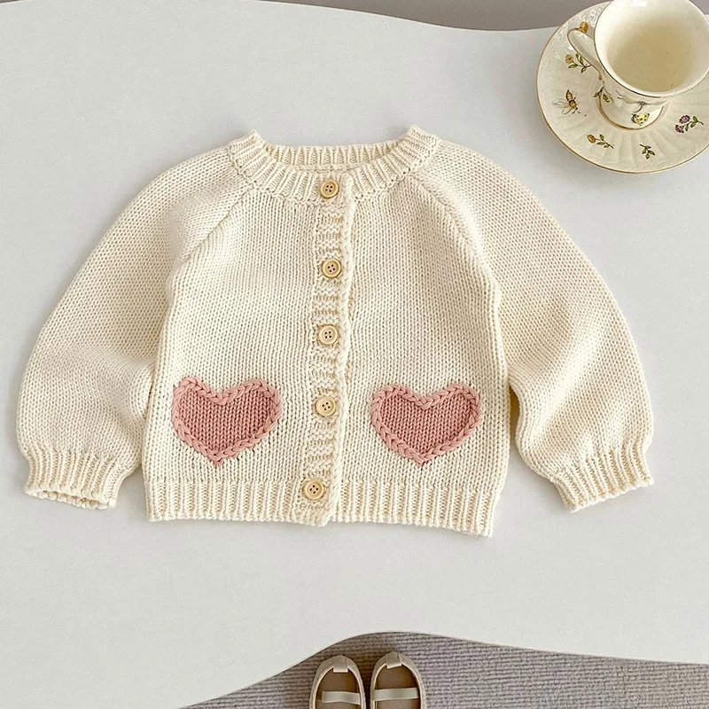 جديد ربيع 2026 سترة حياكة بأكمام طويلة للأطفال الرضع البنات سترة معطف للفتيات حديثي الولادة من عمر 0 إلى 3 سنوات ملابس أطفال #6