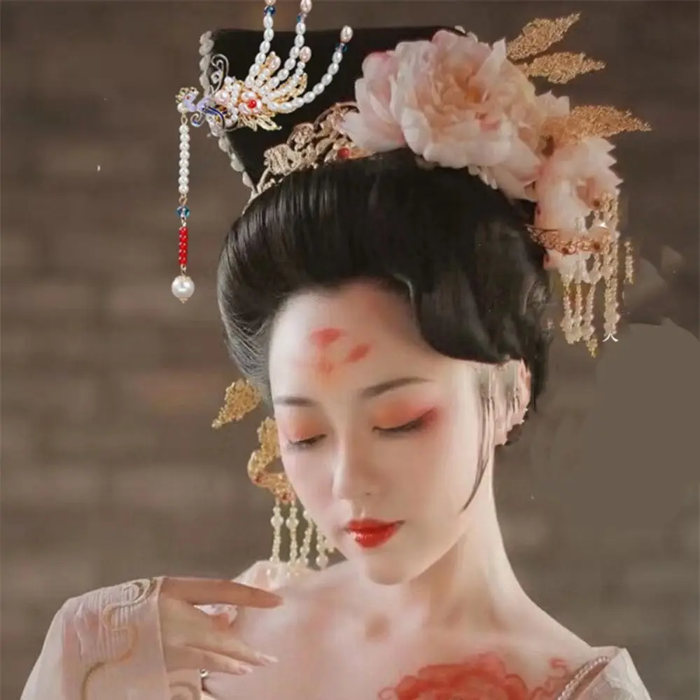 العتيقة شرابة النمط الصيني دبوس الشعر فينيكس زهرة Hanfu الشعر عصا الشعر شوكة سبيكة Hanfu أغطية الرأس شيونغسام #5