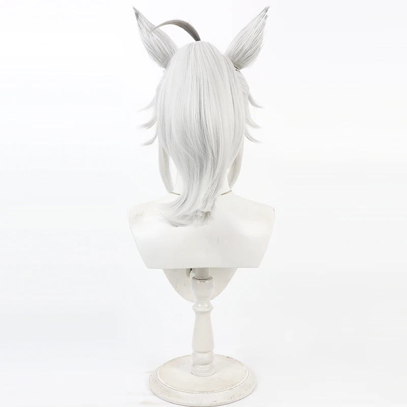 Jogo bonito derby oguri boné peruca cosplay oguri kyappu peruca cosplay cinza claro cabelo curto para festa de halloween adulto mulheres homens