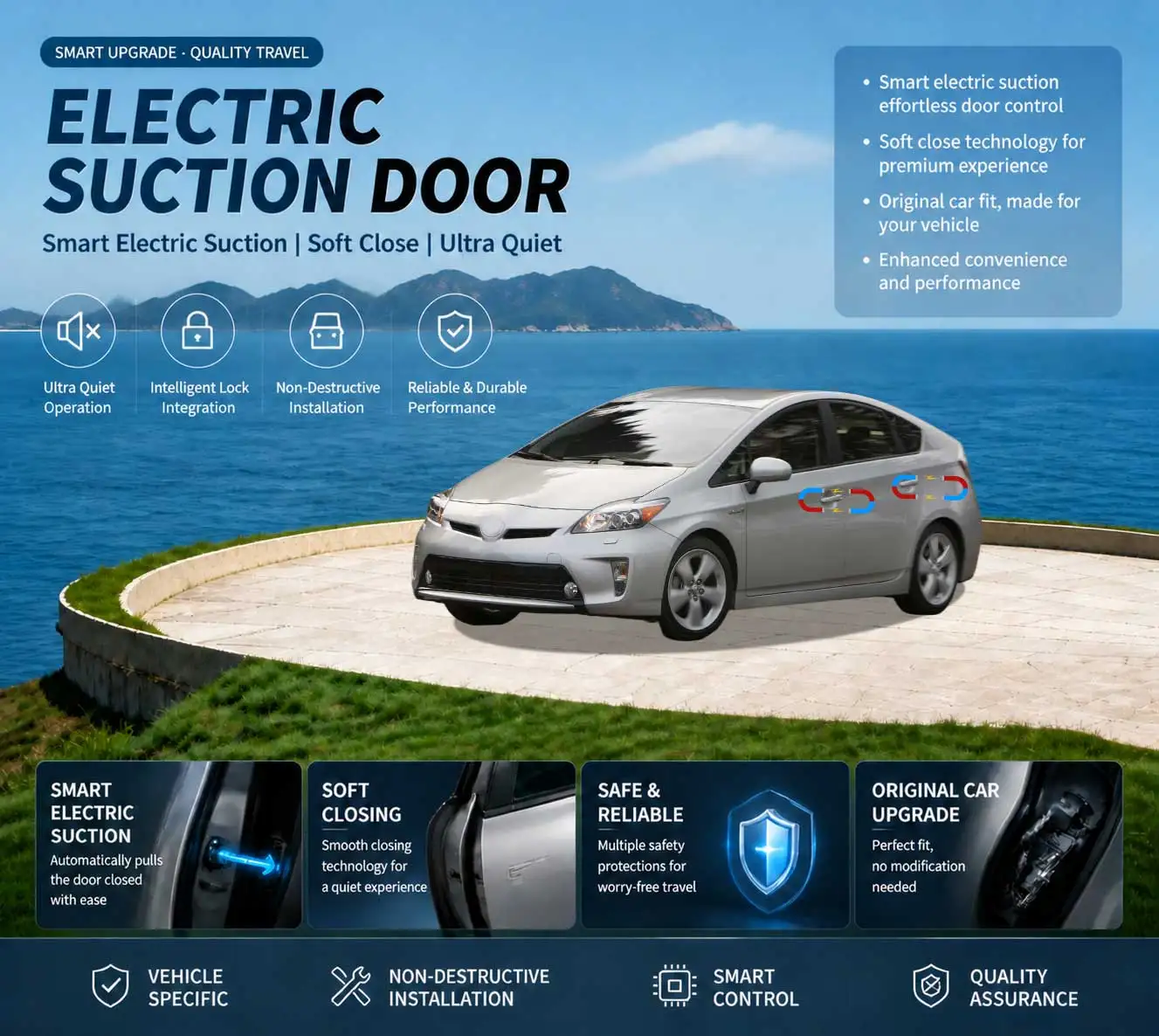 

Car Specific Car Modification Auto Suction Soft Close Door Modification Parts & Accessories For Toyota Prius XW30 2009-2016