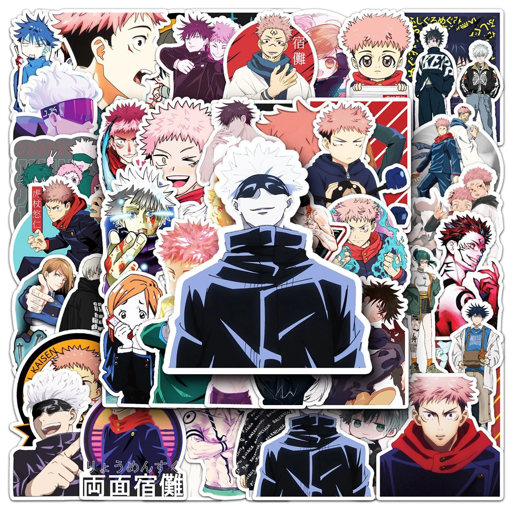 10/30/50pcs Hot Anime Jujutsu Kaisen Stickers Cool Ryomen Sukuna Itadori Yuji Cartoon Decals DIY Phone Laptop Skateboard Sticker