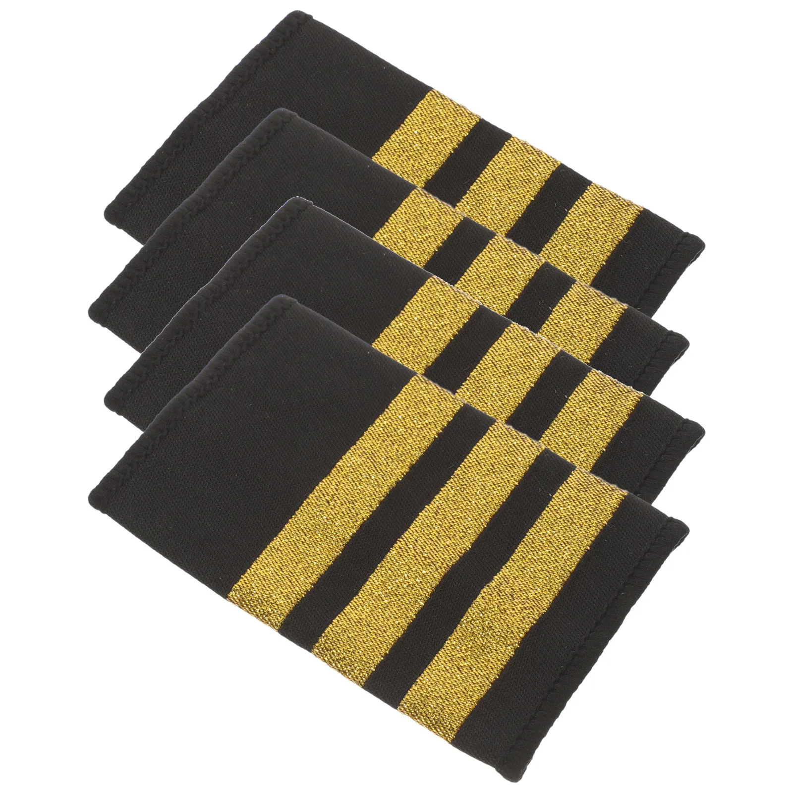 2Pairs Pilot Shoulder Badge Aviation Epaulettes Professional Uniform Shoulder Boards Captain Bars Airline Cosplay Flight