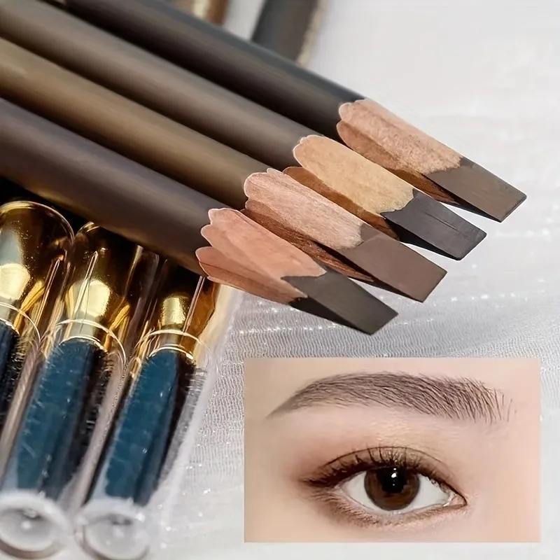 3PCS/1PC Waterproof Sweatproof Long-Lasting Eyebrow Pencil-Headed Brush,Eyebrow Pencil for Natural Professional Makeup Artist