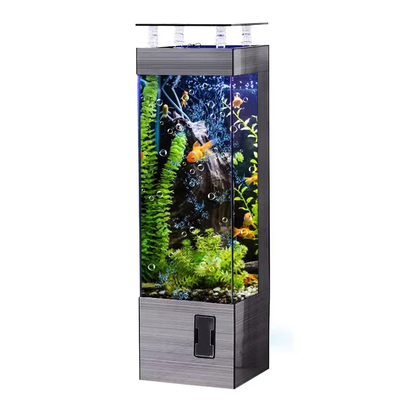 

Pqf Small Floor Ecological Change Water Fish Tank Hd Glass Viewing Aquarium