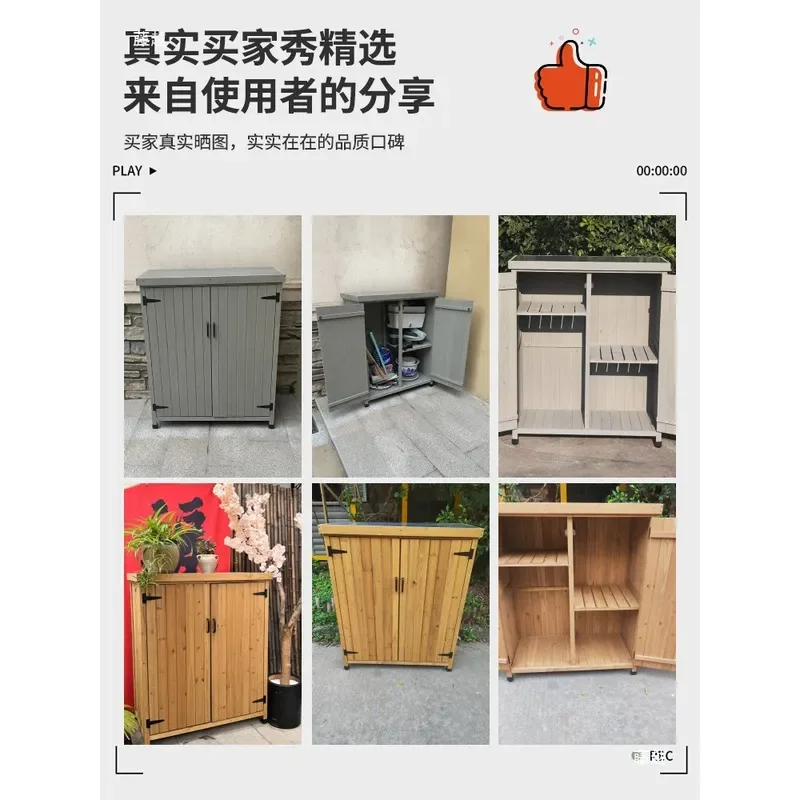 Outdoor Shoe Cabinet for Balcony Courtyard Villa Entrance Garden Weatherproof Storage Shelf for Shoes Tools and Sundries