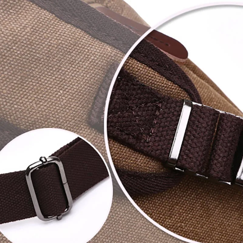 Two Sizes Canvas Bag Men Business Briefcase Hand-held Handbag Large Capacity Backpack Computer Storage Bag Shoulder Bag
