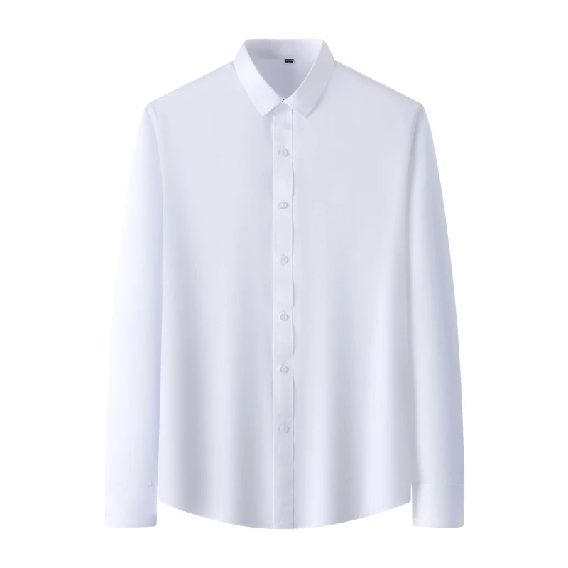 Dress White Shirts for Man Long Sleeve Autumn Elastic Tops Casual Short Sleeve Business Non Ironing High End Plus Size 8xl Shirt