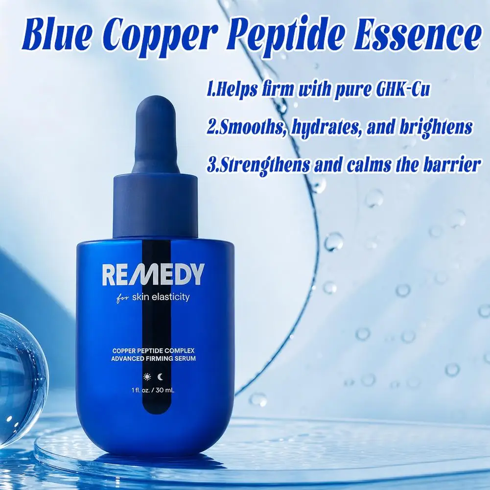 GHK Cu Copper Peptide Serum Copper Tripeptide 1 Blue Face Serum Firming Hydrating Wrinkle Smoothing Skin Care