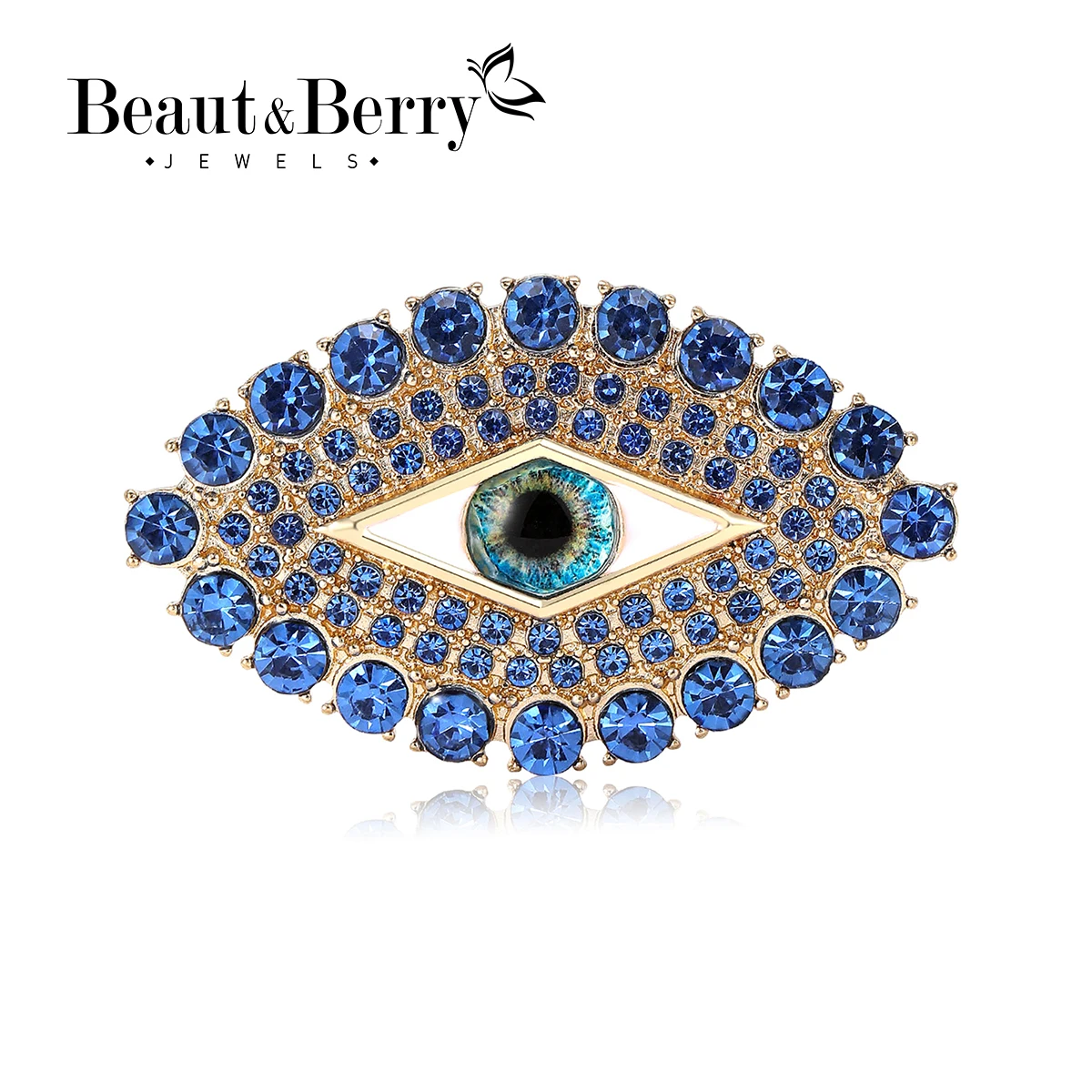 Trendy Rhinestone Devil's Eye Brooches for Women Unisex Beautiful Pins 4-color Available Casual Party Accessories Gifts