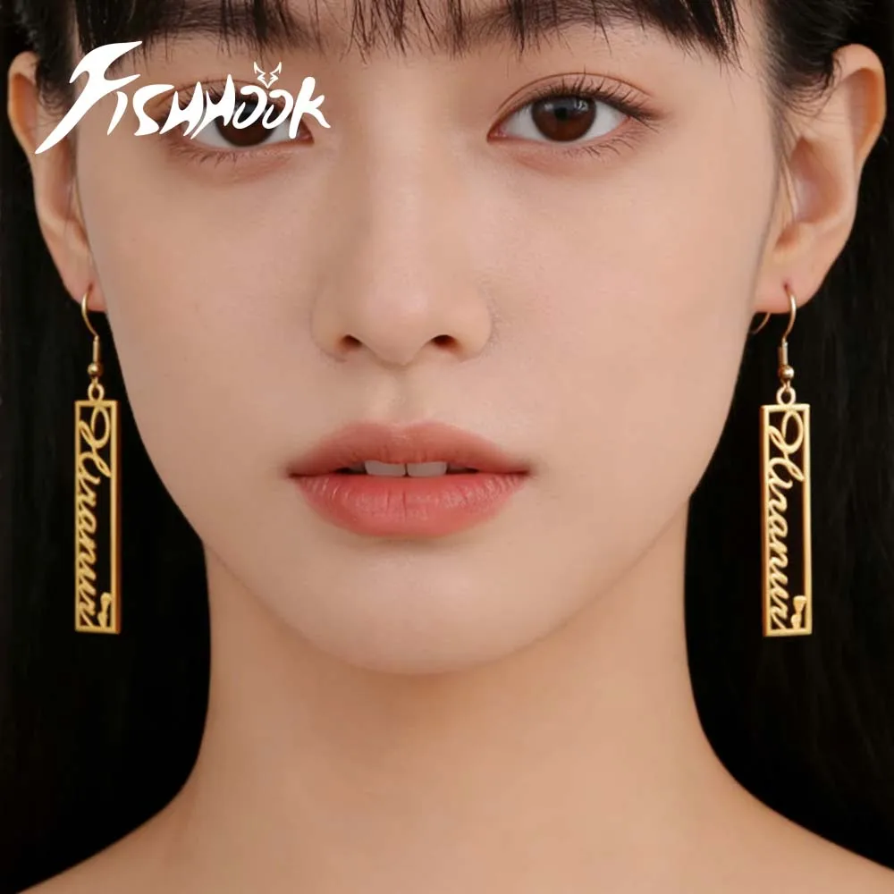 Custom Name Drop Big Statement Earring Personalized Customized Gift For Women Mother Gold Color Stainless Steel Jewelry