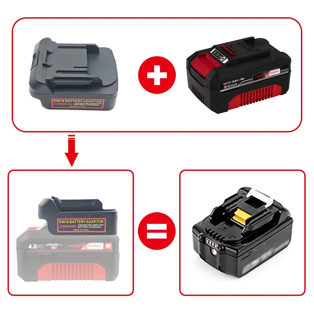 Para baterias de lítio einhell 18v compatíveis com makita 18v bateria de lítio ferramentas elétricas brocas conversor adaptador de bateria
