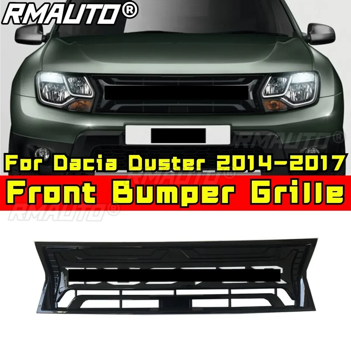 For Dacia Duster Bumper Grill Racing Grills Car Front Grille Grillg Exterior Part For Dacia Duster 2014-2017 Car Accessories