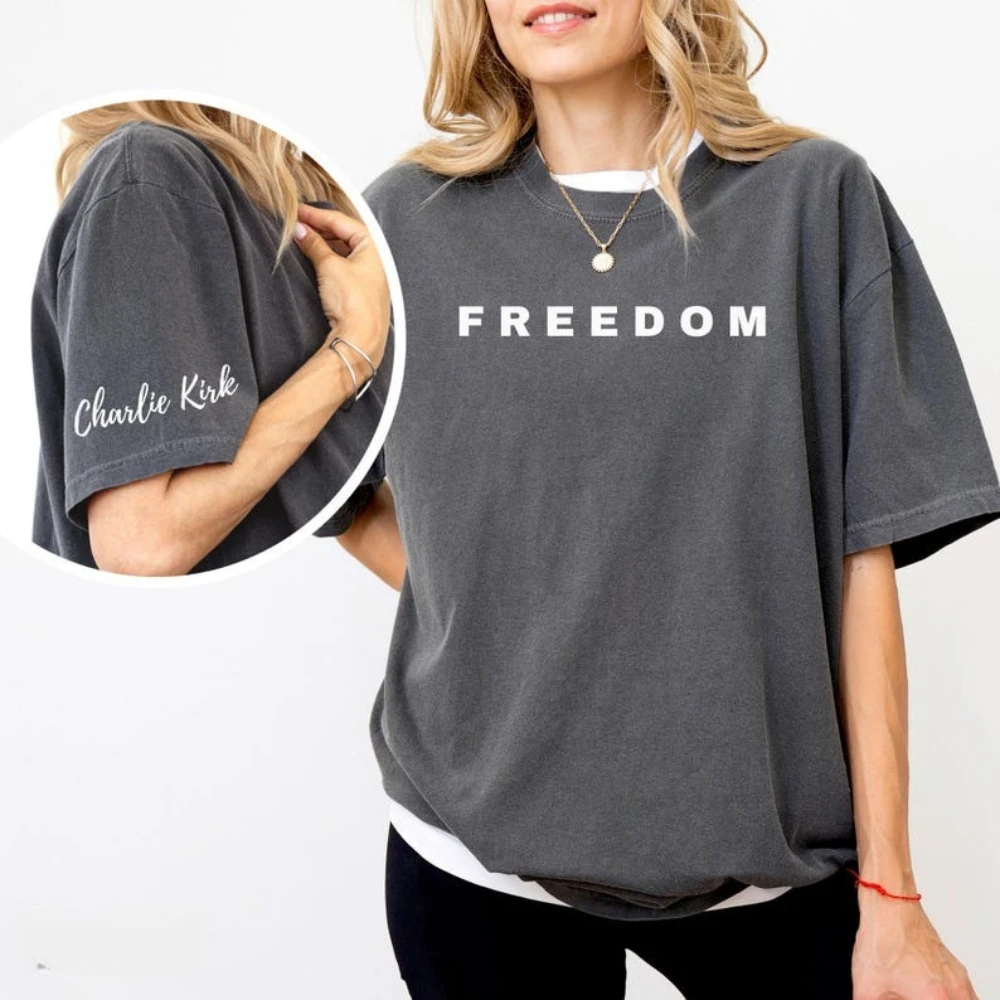 Charlie Kirk Freedom Graphic T Shirts Rip Charlie Kirk 1993-2025 T Shirt Thank You for Your Memories Short-sleev Woman Man