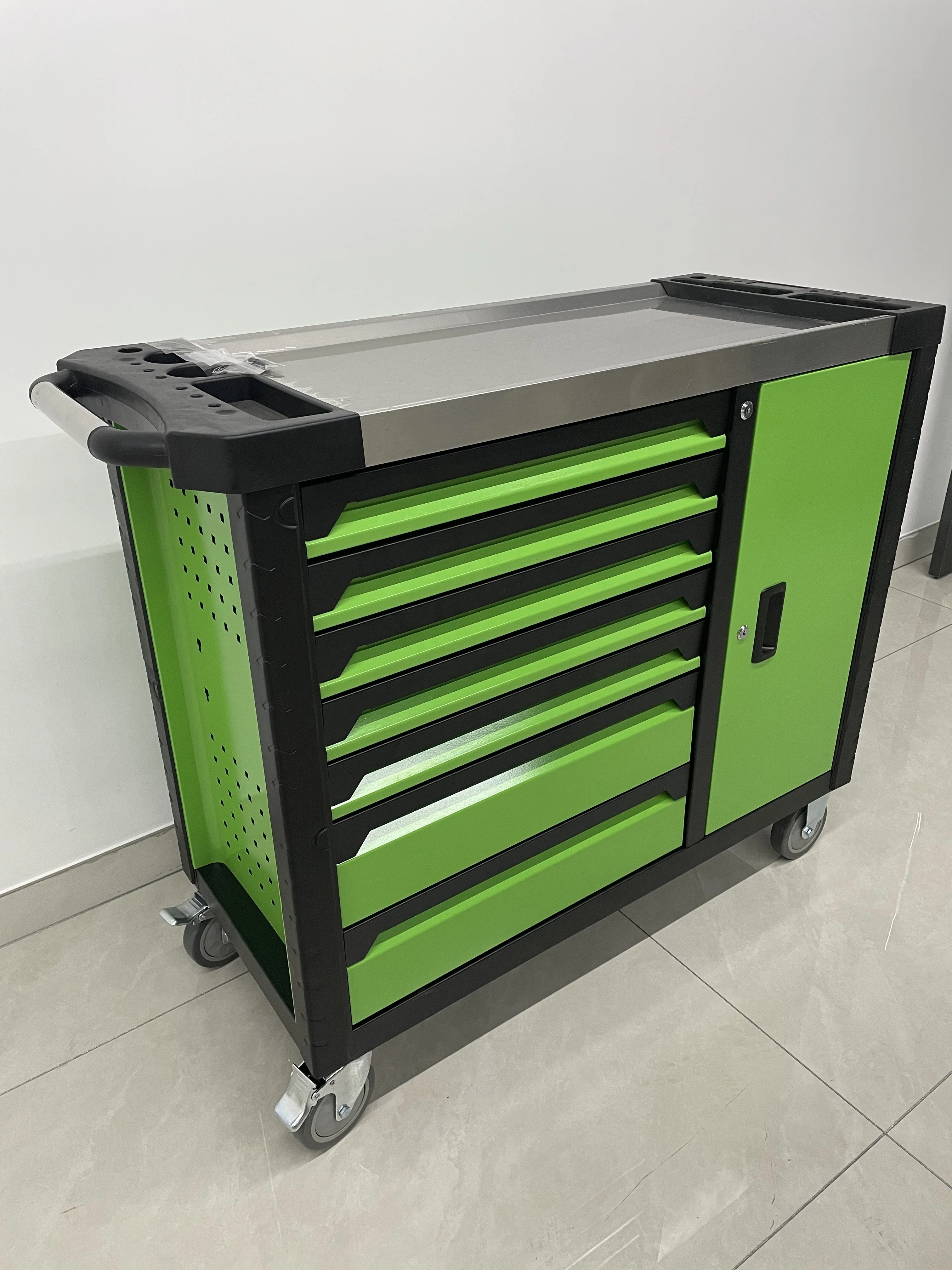 JMST Mechanic 200 Pcs Tool Sets Box Garage Tool Chest Cabinet Metal Heavy Duty Tool Trolley With Automotive Kit Sets