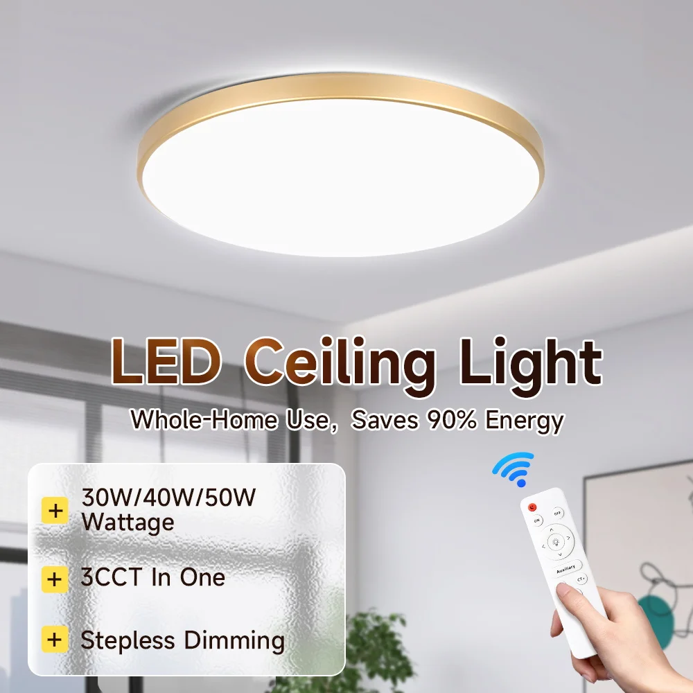 Dimmable Ceiling Lights Led Bathroom Lamp with Remote Control 3 Colors Led Ceiling Chandelier for Living Room Ceiling Lamp 220V