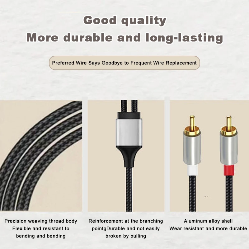 Three Drag And Three Turn DC3.5mm+2RCA Audio Cable 3.5mm Multifunctional Typec Android Connection Double Lotus RCA Audio Cable