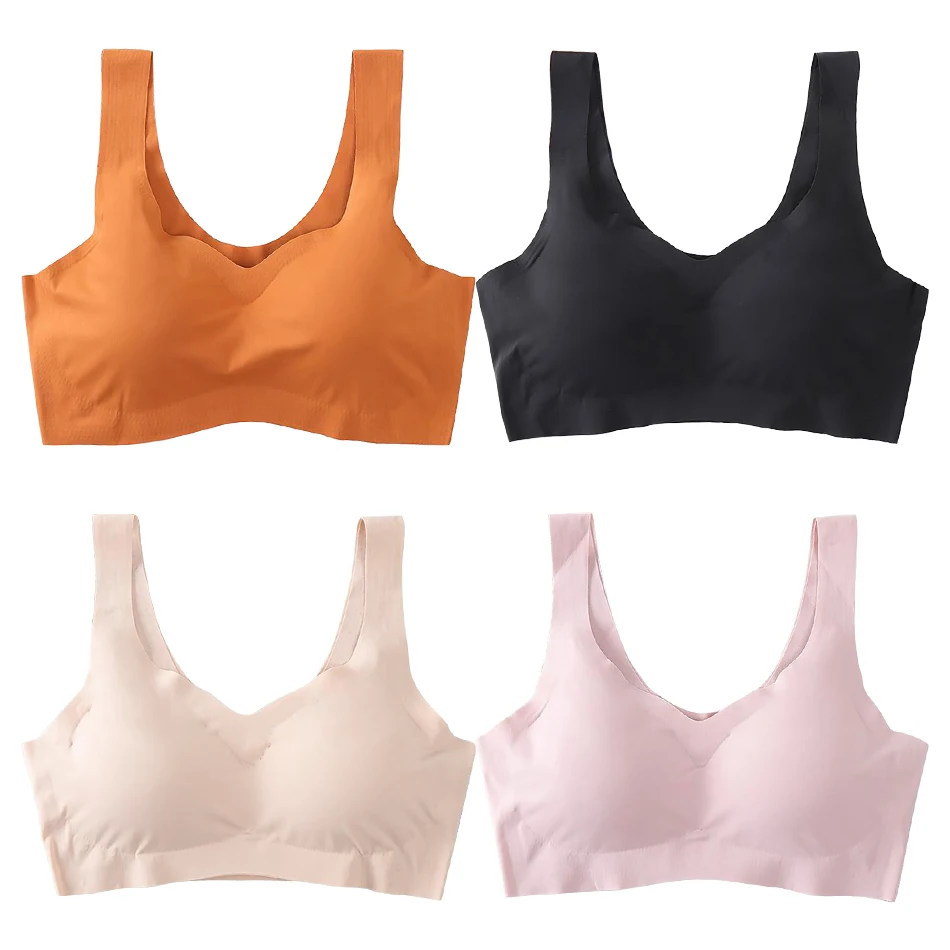 Plus Size Women Stylish Seamless Wireless Bras without Underwire Breathable Material Design for Maximum Comfortable and Support