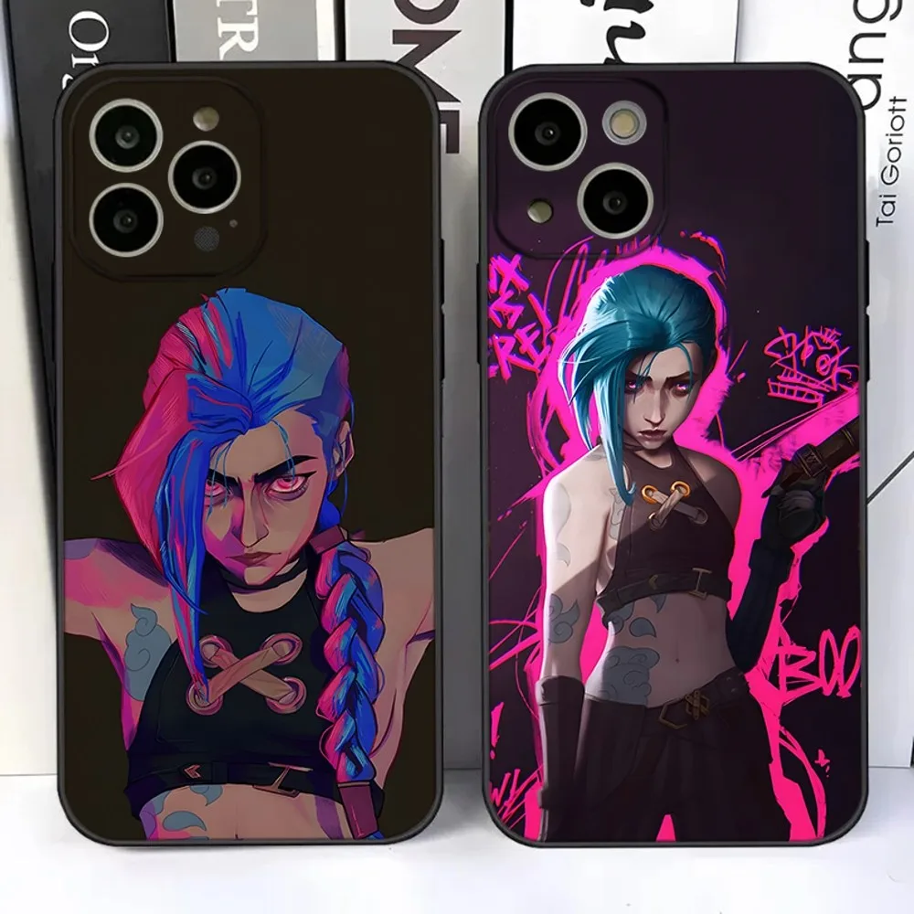 

Anime Arcane Jinx Vi Phone Case For iPhone 15,14,13,12,11 Plus,Pro,Max,XR,XS,X,7,8 Plus,SE,Mini Silicone Soft