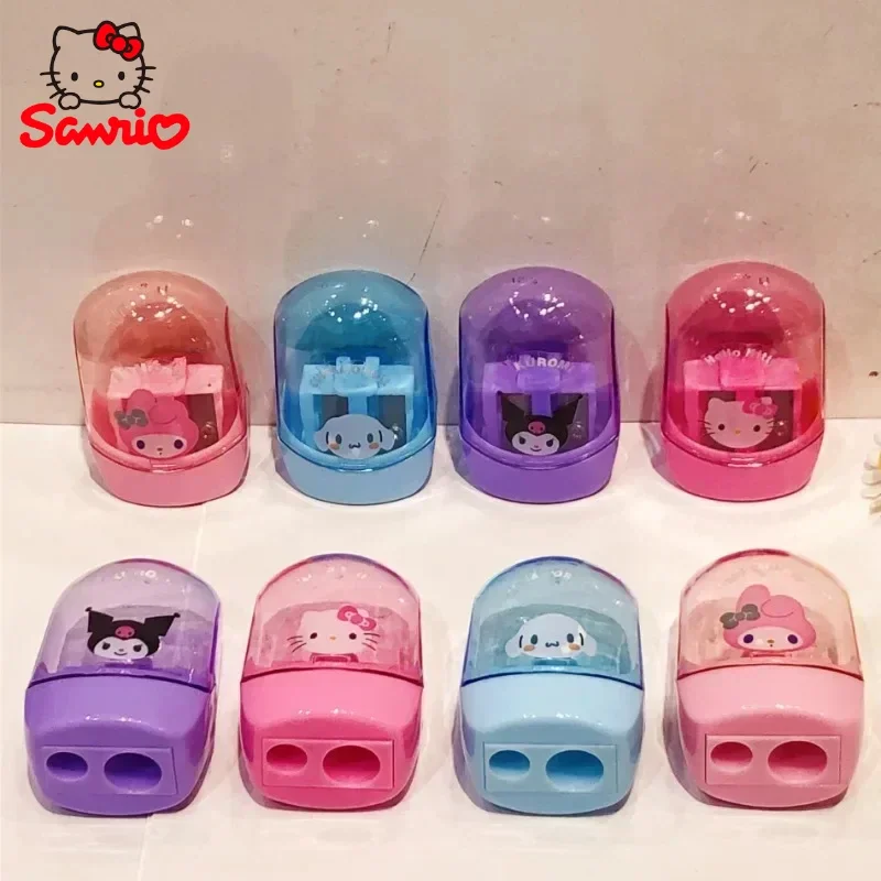 Sanrio Hello Kitty Pencil Sharpener Cute Cartoon Anime Kuromi Cinnamoroll Portable Mini Pencil Sharpener Child Stationery Gifts