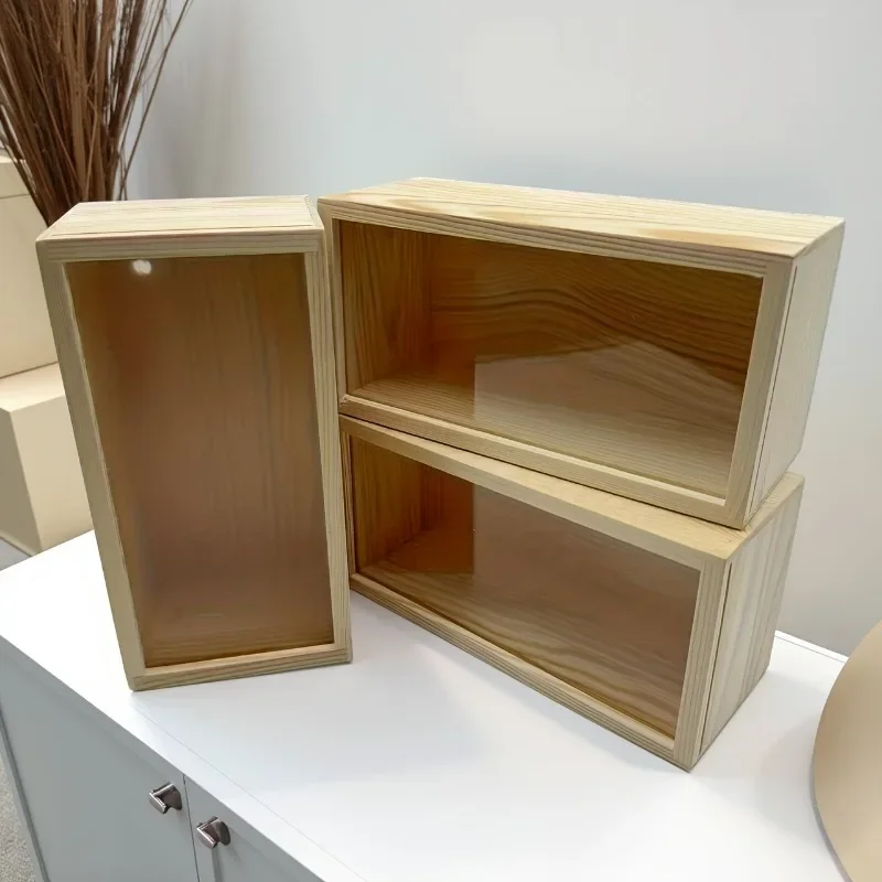 Wood Storage Display Box Photo Frame Display Box, with a Removable Acrylic Panel,for Holiday Gifts, Dried Flower Production