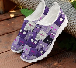 Summer Loafers Women Flats Cute Cat Print 2025 Female Ladies Casual Shoes Comfortable Woman Slip On Shoes Nursing Sneakers