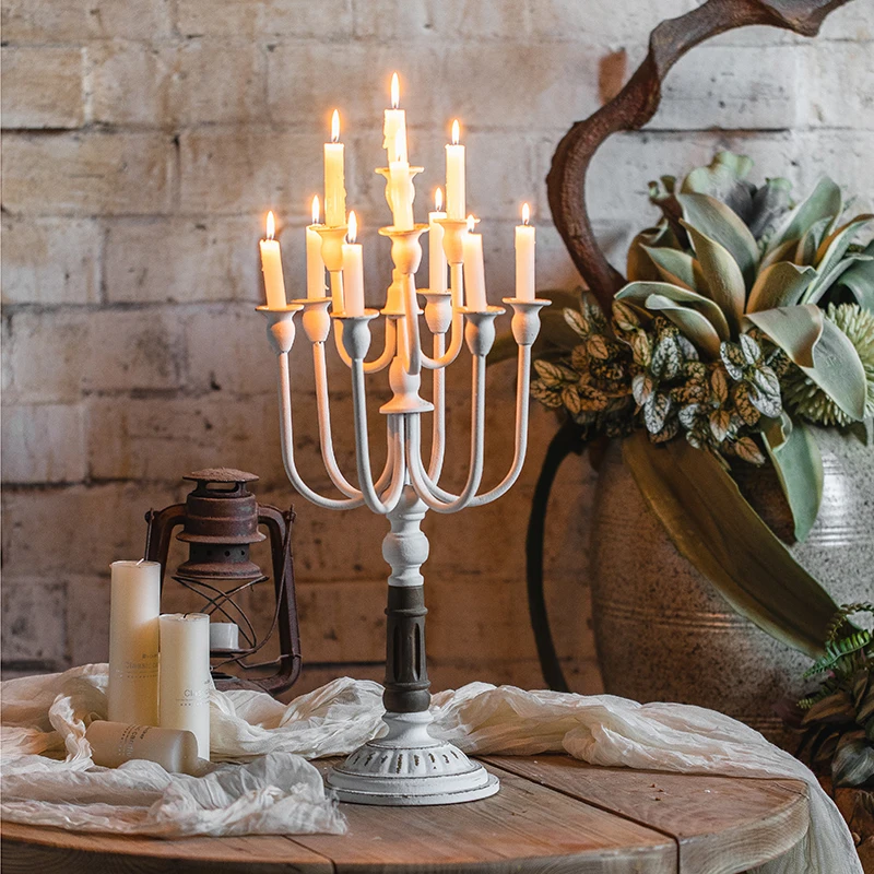 

European foreign trade retro decoration fireplace old-fashioned candle holder American nostalgic birthday party romantic wedding