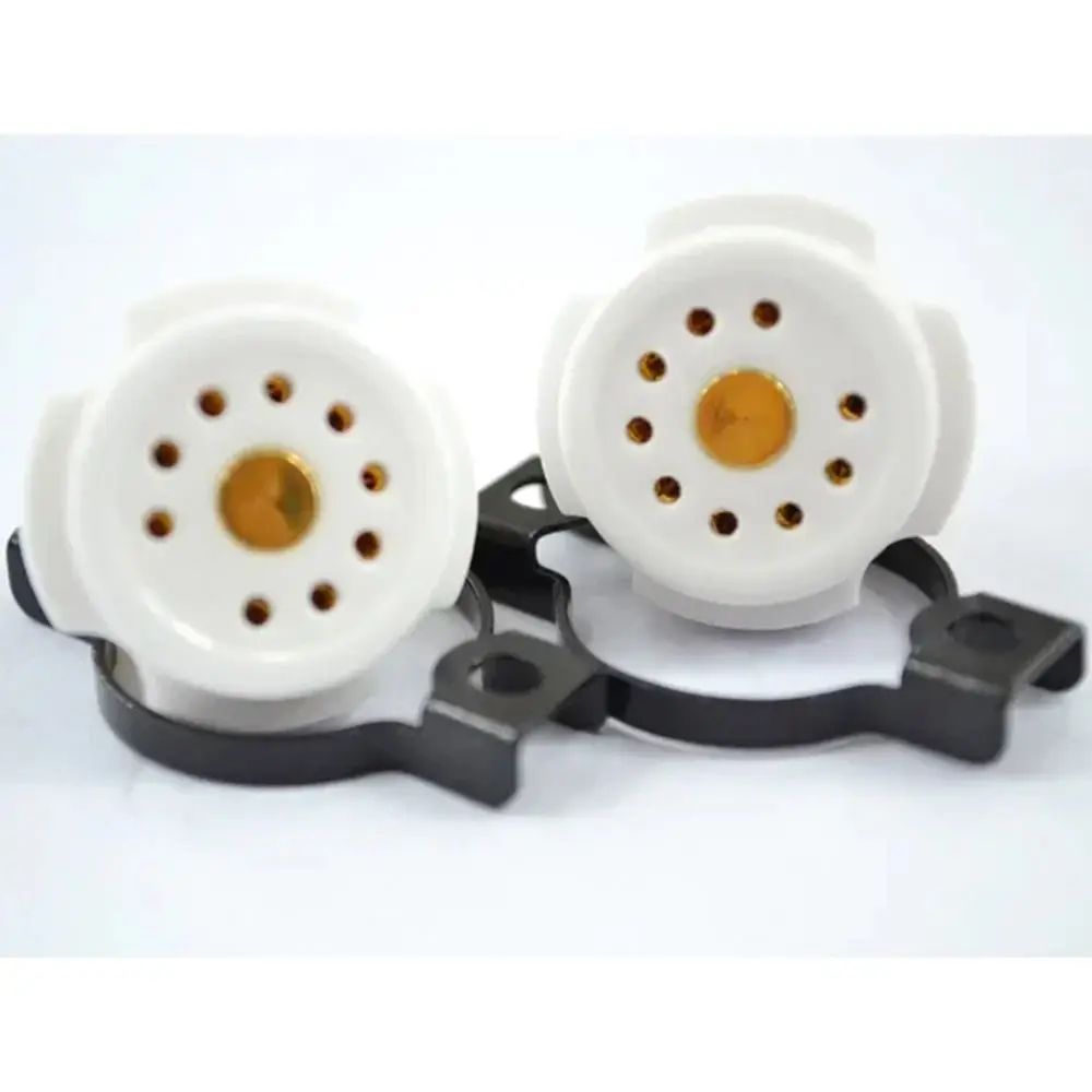 1 Peça Base de Cerâmica 95 9 Pinos Banhada a Ouro para Tubo Octal Hifi AMP DIY, Base de Tubo para Montagem em Chassi de Cobre Berílio