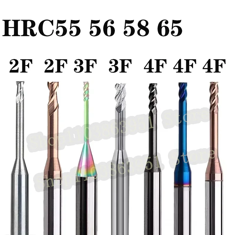 

HRC55 60 65 Deep Groove Milling Cutter Mini Long Neck End Mill Carbide CNC Tool 2/3/4/6/8/10/12/16/20/25 Lengthened Deep Hole
