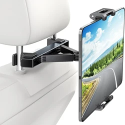 360° Universal Car Headrest Mount - Waterproof & Durable ABS Mobile/Tablet Holder for Backseat Entertainment