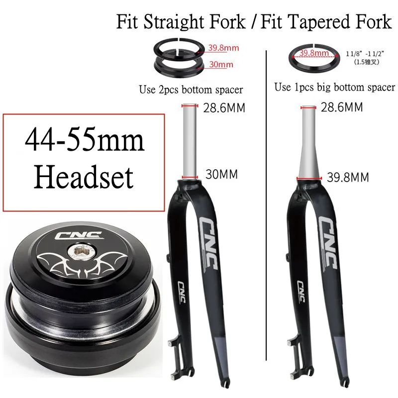 Chooee Mtb Bike Accessories Bicycle Steering Box 44-55mm Headset 1-1/8\