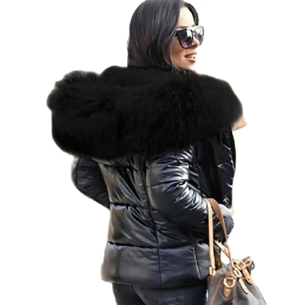 Women Faux Fur Jacket Hood Warm Coat Parka Keep Warm Coat  Autumn Winter Outerwear