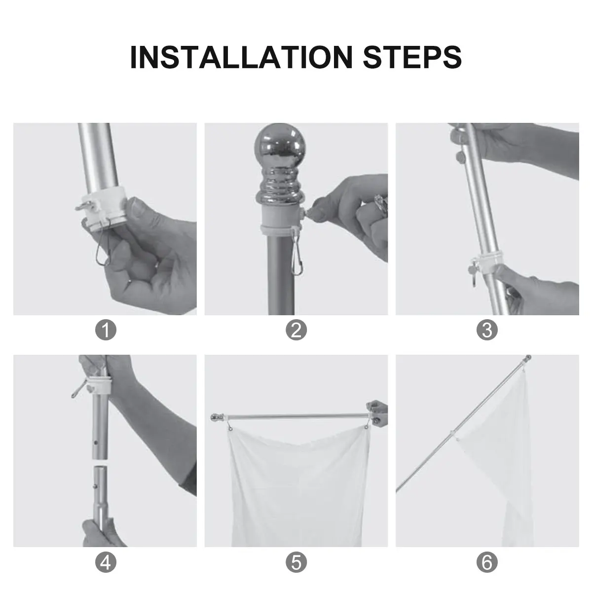 

Garden Flagpole Swivel Ring Silver Degree Rotating Mounting Rings for Lasting Use Flag Part Replacement