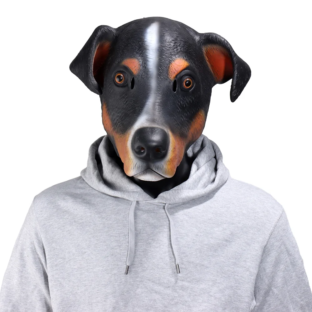 لطيف قناع الكلب تأثيري مضحك كبير الأذن الكلاب الحيوان اللاتكس خوذة هالوين كرنفال فستان بار حفلة تنكرية زي الدعائم