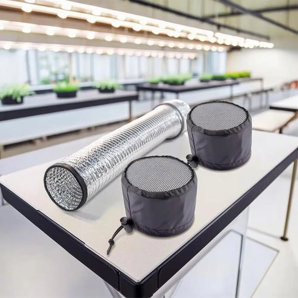Hydroponic Ventilation Screen 2pcs Grow Tent Vent Covers with Drawstring 4/6/8 Dustproof Duct Filter Elastic Band for Plant