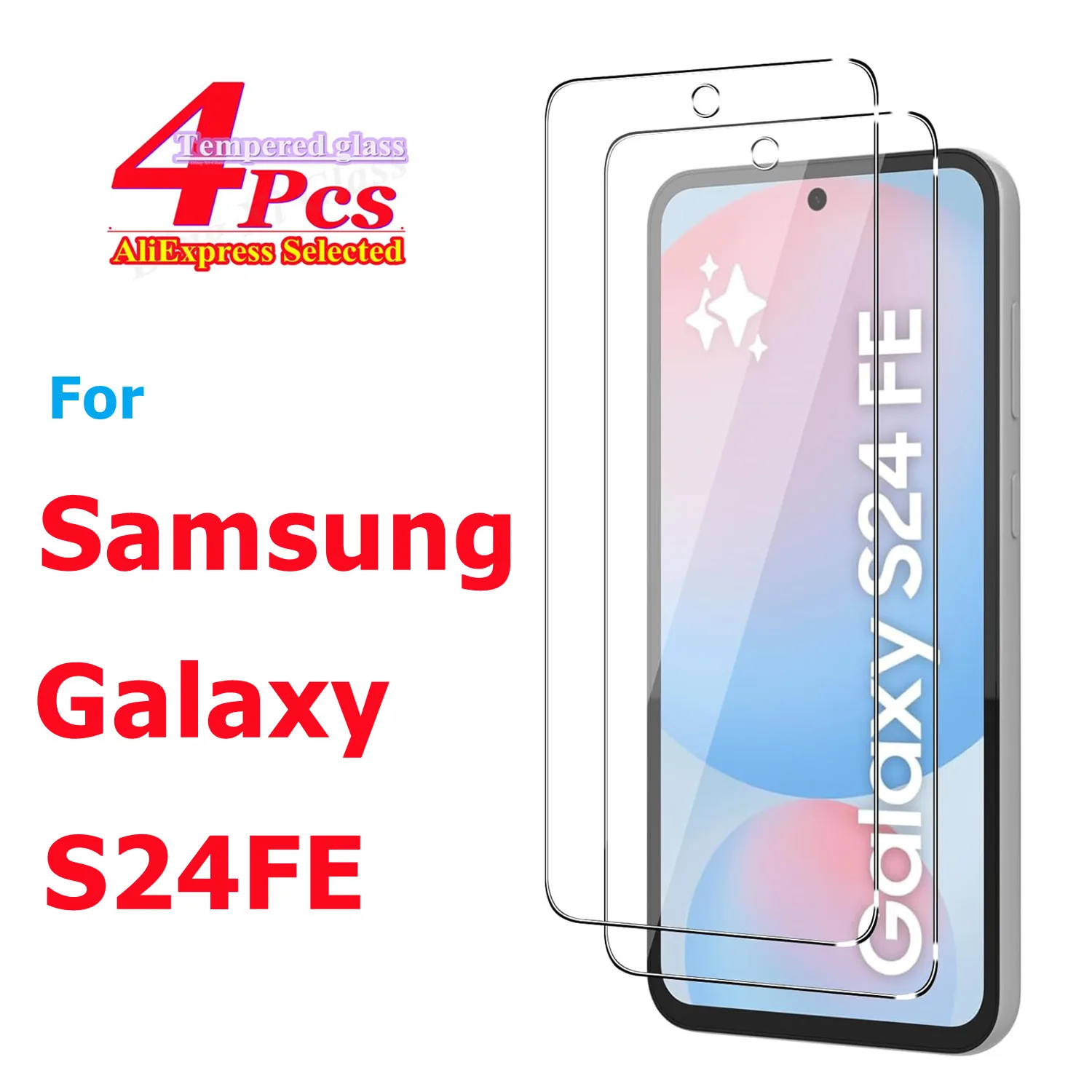 For Samsung Galaxy S24FE tempered glass high-definition explosion-proof screen protector glass film 1/4piece