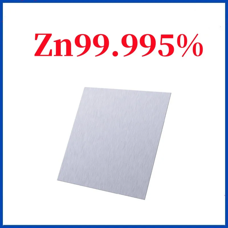 Placa de Zinc de alta pureza, espesor de 0,03 a 0,2mm, longitud y ancho de 100x100mm, prueba especial Zn≥ 99.995%, Material metálico, ánodo de Zinc