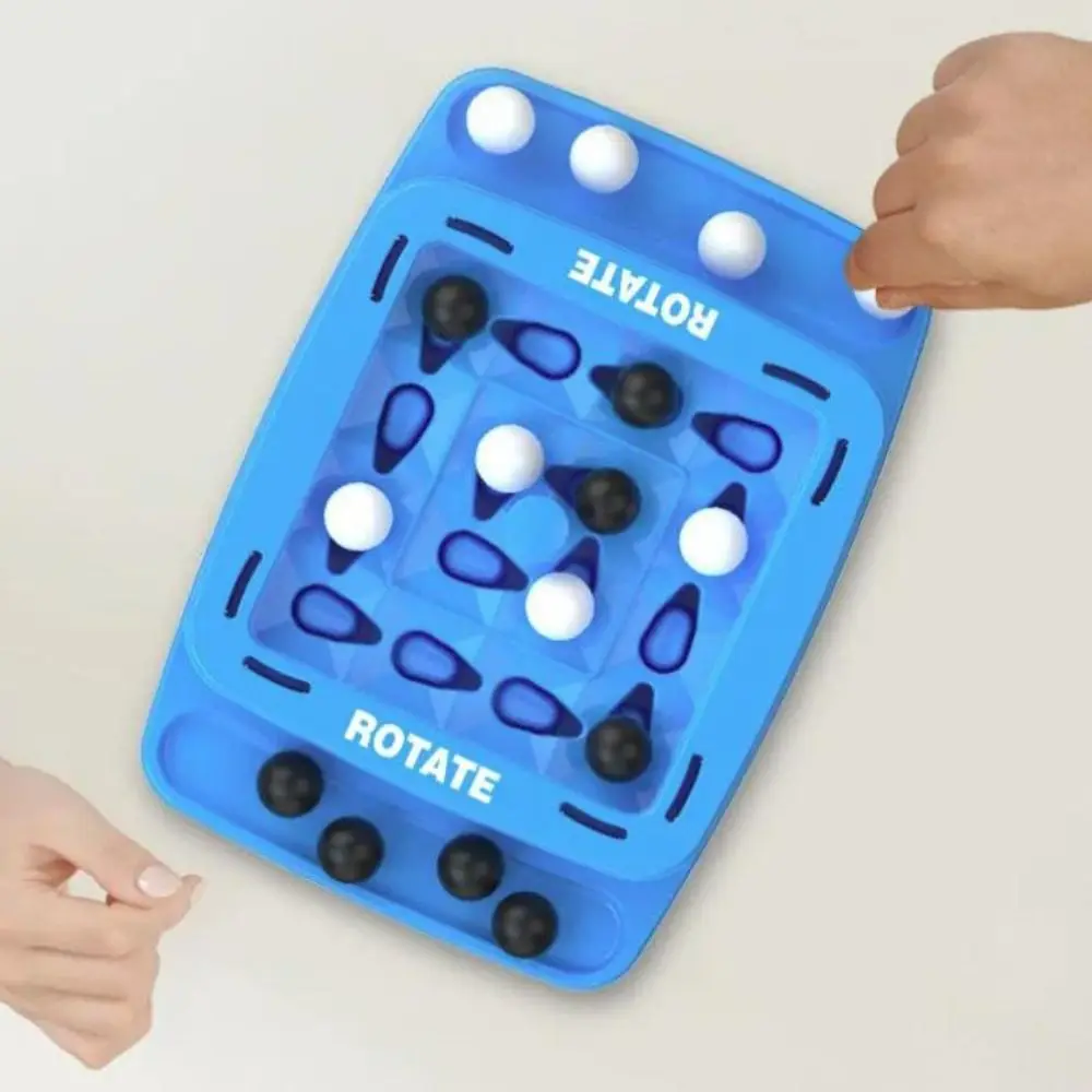 Black and White Four in A Row Game Fast Strategy Educational Orbit Logic Board Game Interactive DIY Track Logic Chess 2 Player