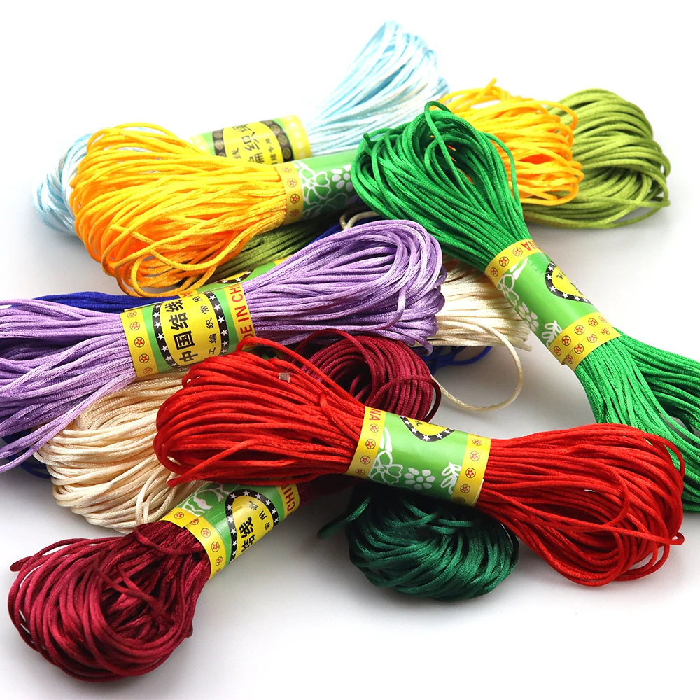 

20 Yards/LOT 1.5mm Silk Satin Rope Nylon Rope DIY Rat Tail Rope Chinese Knot Bracelet Rope