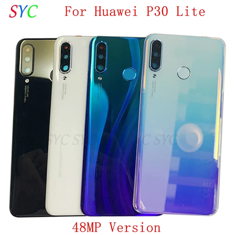 

Back Door Battery Cover Housing For Huawei P30 Lite Rear Cover with Fingerprint Flex Cable Logo Repair Parts