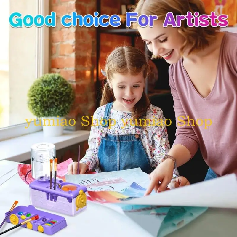 587B Efficient Art Brush Cleaner Featuring Automatic Water Systems and Train Shaped for Hassle Frees Cleaning for Students