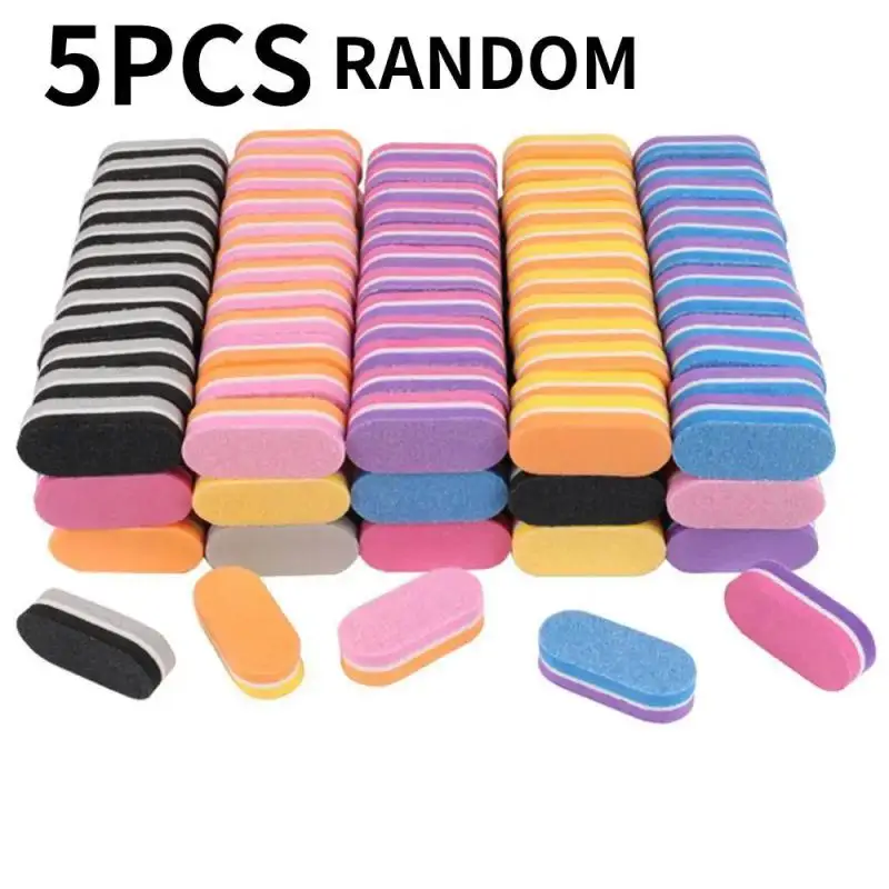 1/3/5Pcs Lot Double-sided Mini Nail File Blocks Clipper Trimmer Professional Colorful Sponge Nail Polish Sanding Buffer Strips